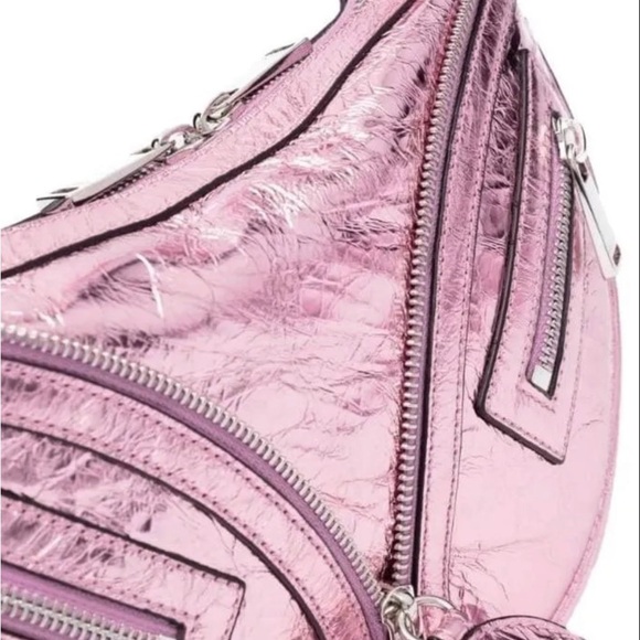 Versace Small Repeat Metallic-Effect Shoulder Bag - Picture 4 of 9